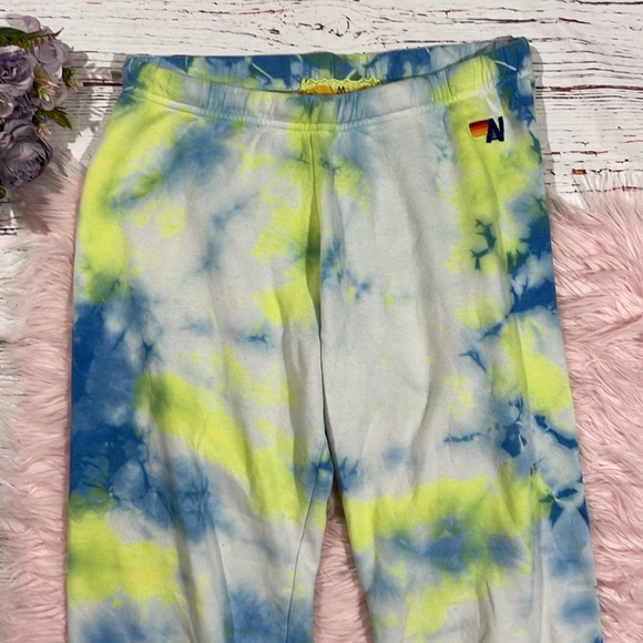 Aviator Nation Yellow Blue High Rise Tie Dye Sweatpants - Picture 8 of 10